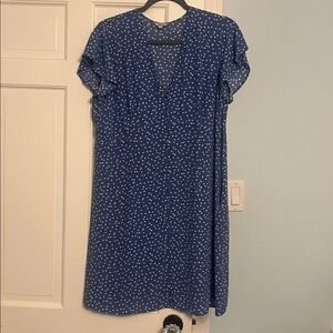 Rails Blue Dress with White Floral Pattern